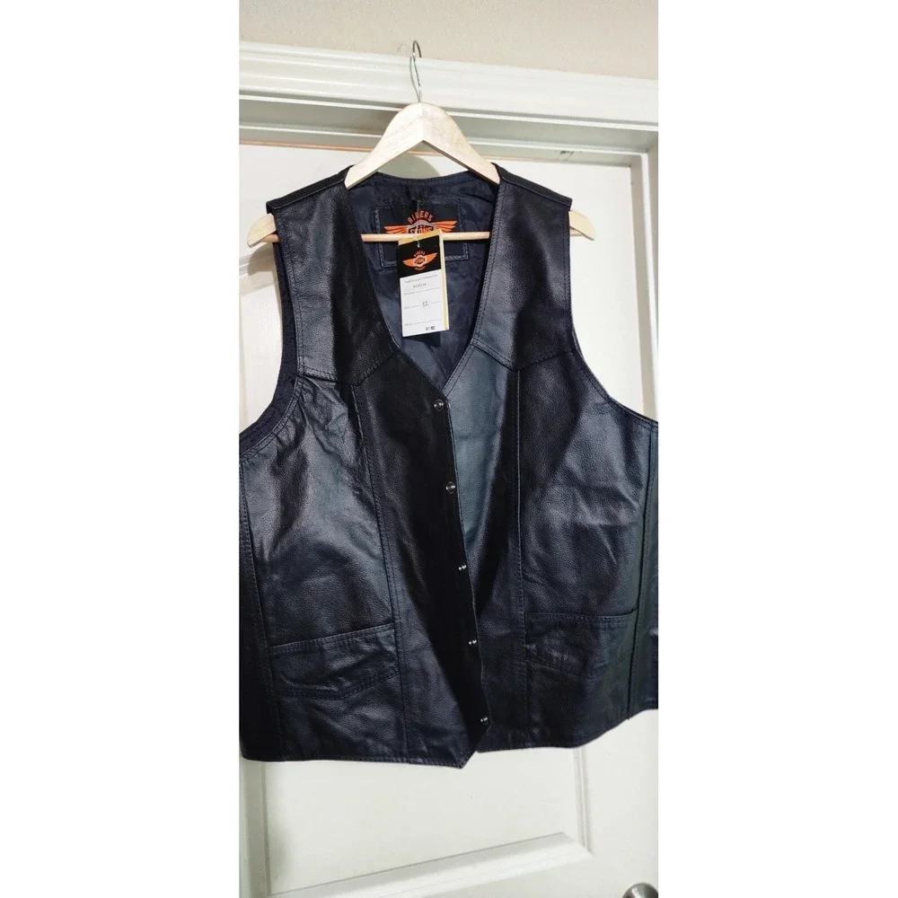 Gargoyle‎ Bells Gun Pocket Vest Leather Biker Concealed Carry/Gun Men's NWT 52